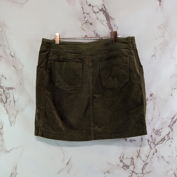 Kuhl Skirt Womens 10 Medium Army Olive Green Strova Mini Short Corduroy 6380 - Picture 5 of 9